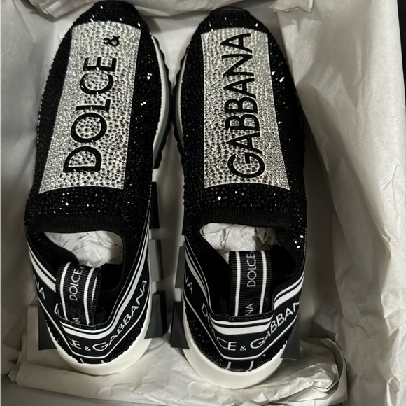 Dolce & Gabbana crystal embellished sock sneakers - Picture 1 of 6